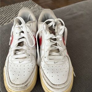 Nike White and Red Athletic Shoes